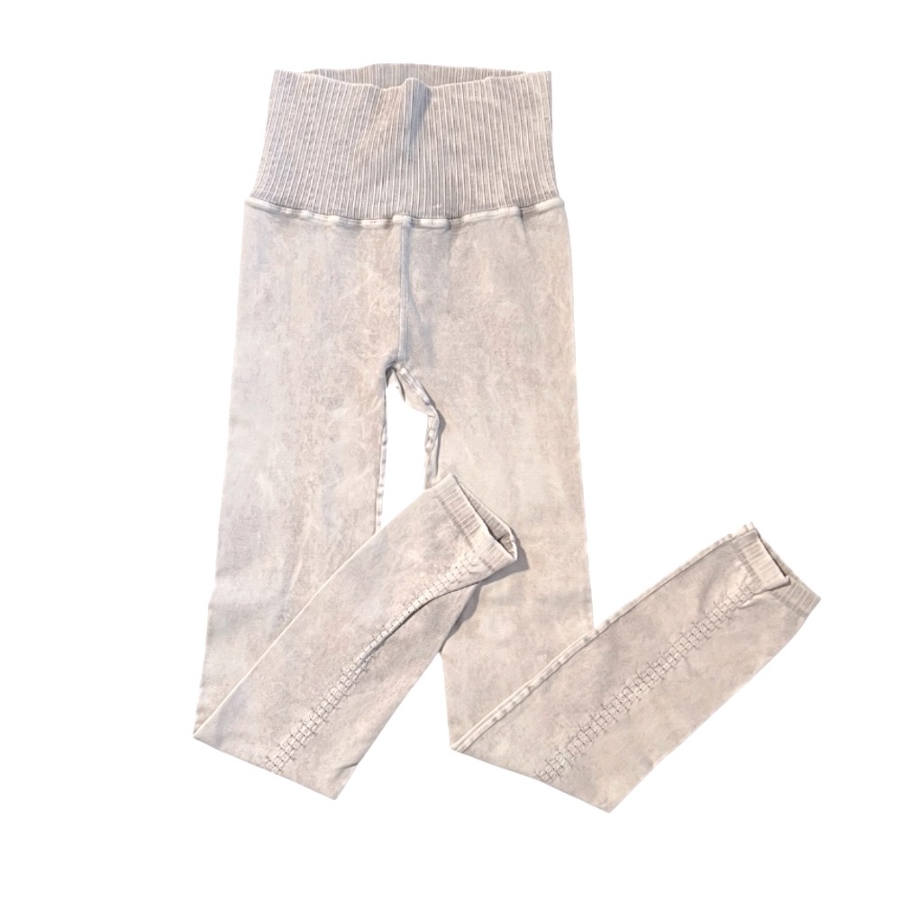(G-1) Free People High Rise 7/8 Good Karma Leggings Light Ice Grey XS/S NWOT